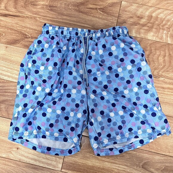Tailorbyrd Blue Multidots Swim Trunks Bathing Suit Shorts Size S Summer Pool - Picture 2 of 9